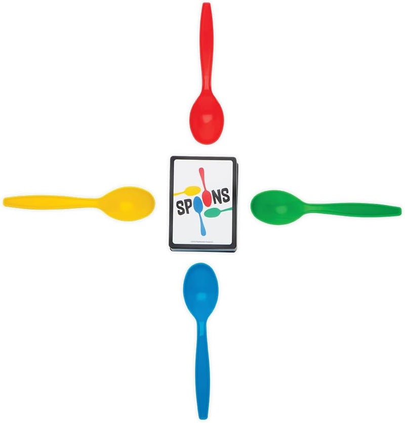 PlayMonster Spoons Games - Card Game, Deck of Cards, Fun Family Game for Kids and Adults, 3-5 Player Card Game, Ages 7+, Red, Yellow, Green, Blue - Image 1